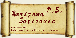 Marijana Sotirović vizit kartica